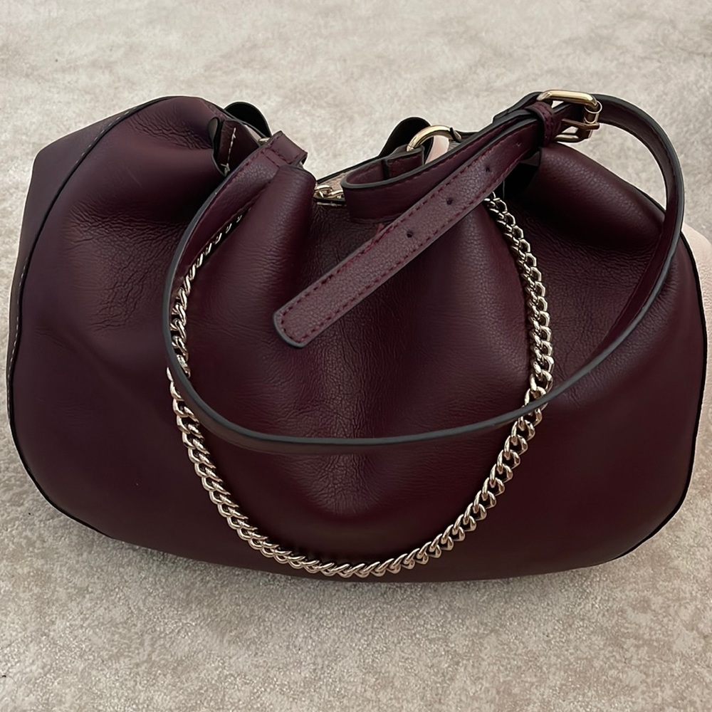 Zara - Burgundy & Light Pink Cream Shoulder Bag